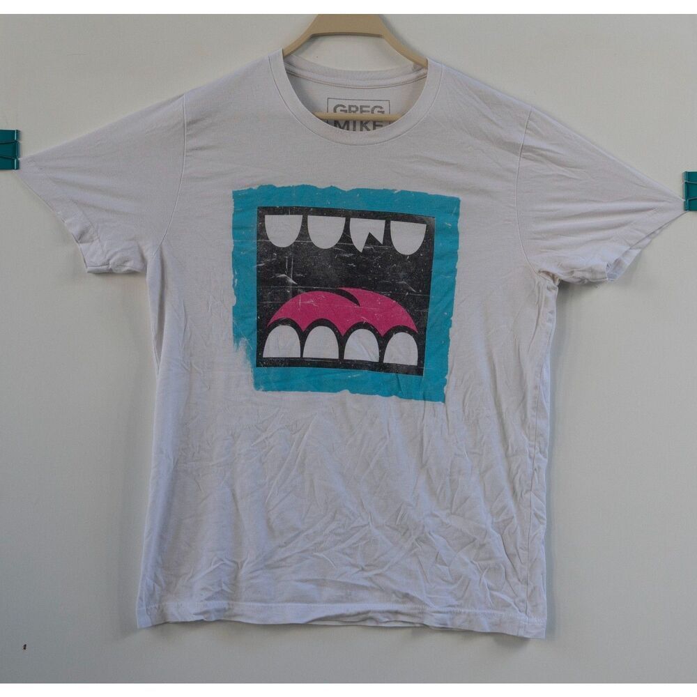 Rare 2010 Greg Mike LOUDMOUF‎ Street Art Graphic T-Shirt White Size L Atlanta